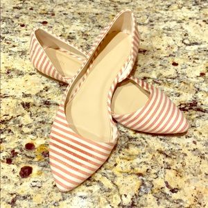 Striped Side Cut Out Flats